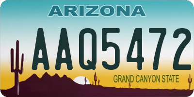 AZ license plate AAQ5472