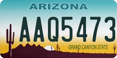 AZ license plate AAQ5473