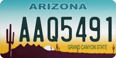AZ license plate AAQ5491