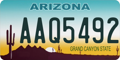 AZ license plate AAQ5492