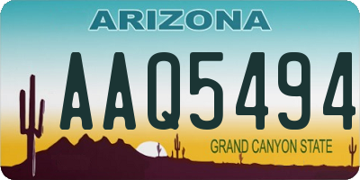 AZ license plate AAQ5494