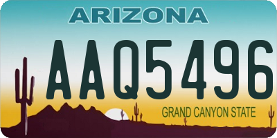 AZ license plate AAQ5496