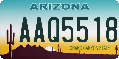 AZ license plate AAQ5518