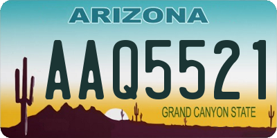 AZ license plate AAQ5521