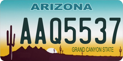 AZ license plate AAQ5537