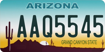 AZ license plate AAQ5545