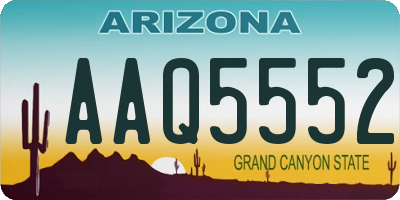 AZ license plate AAQ5552