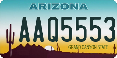 AZ license plate AAQ5553