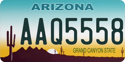 AZ license plate AAQ5558