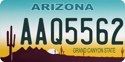 AZ license plate AAQ5562