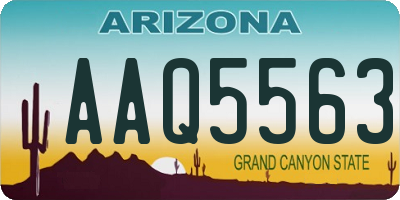 AZ license plate AAQ5563