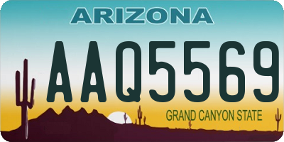 AZ license plate AAQ5569