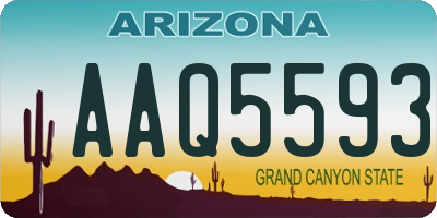 AZ license plate AAQ5593