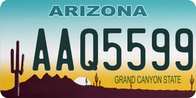 AZ license plate AAQ5599