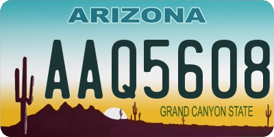AZ license plate AAQ5608