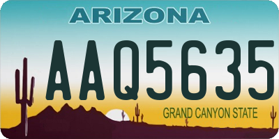 AZ license plate AAQ5635