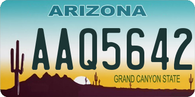 AZ license plate AAQ5642