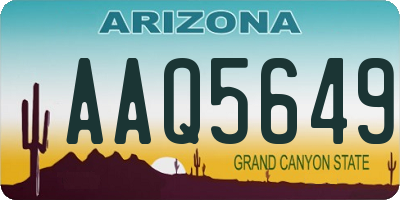 AZ license plate AAQ5649