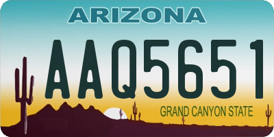 AZ license plate AAQ5651