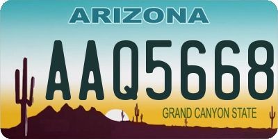 AZ license plate AAQ5668