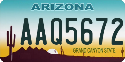 AZ license plate AAQ5672