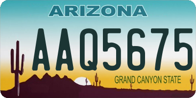 AZ license plate AAQ5675