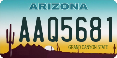 AZ license plate AAQ5681