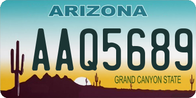 AZ license plate AAQ5689