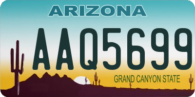 AZ license plate AAQ5699