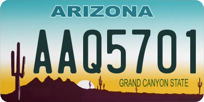 AZ license plate AAQ5701