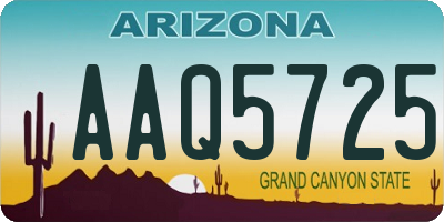 AZ license plate AAQ5725