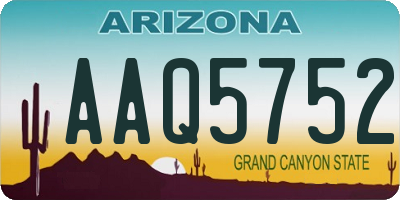 AZ license plate AAQ5752
