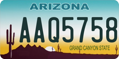 AZ license plate AAQ5758