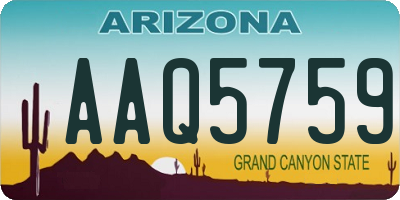 AZ license plate AAQ5759