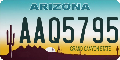 AZ license plate AAQ5795