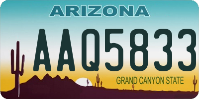 AZ license plate AAQ5833