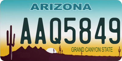 AZ license plate AAQ5849