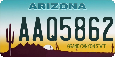 AZ license plate AAQ5862