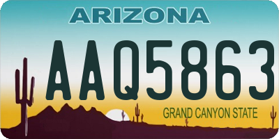 AZ license plate AAQ5863
