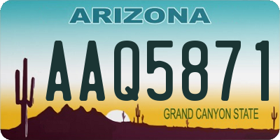 AZ license plate AAQ5871