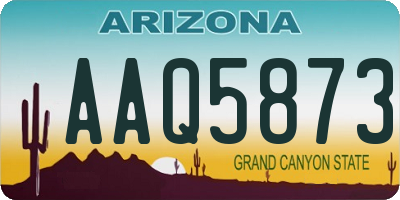 AZ license plate AAQ5873