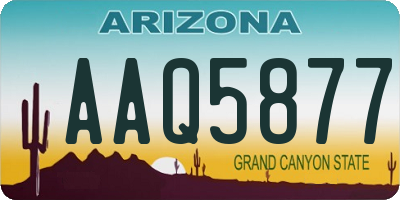 AZ license plate AAQ5877