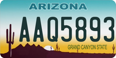 AZ license plate AAQ5893