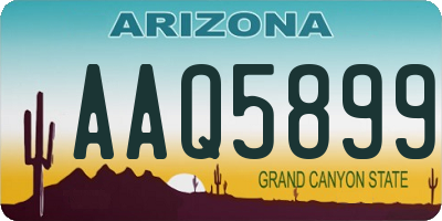 AZ license plate AAQ5899