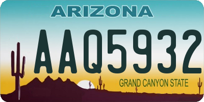 AZ license plate AAQ5932