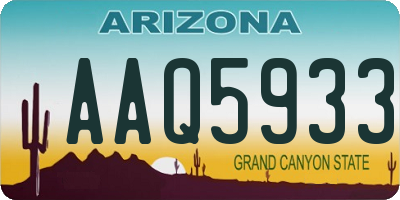 AZ license plate AAQ5933