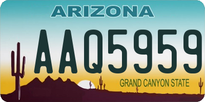 AZ license plate AAQ5959