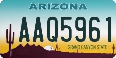 AZ license plate AAQ5961