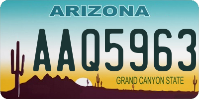 AZ license plate AAQ5963