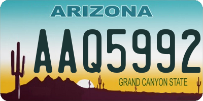 AZ license plate AAQ5992